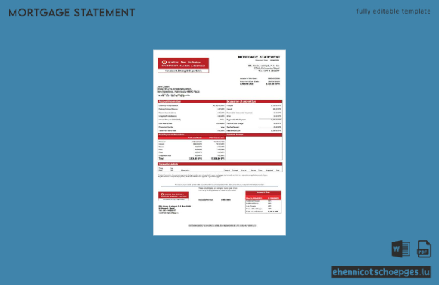 Nepal Everest Bank Hypothekenabrechnung – Beispiel-Word- und PDF-Vorschau